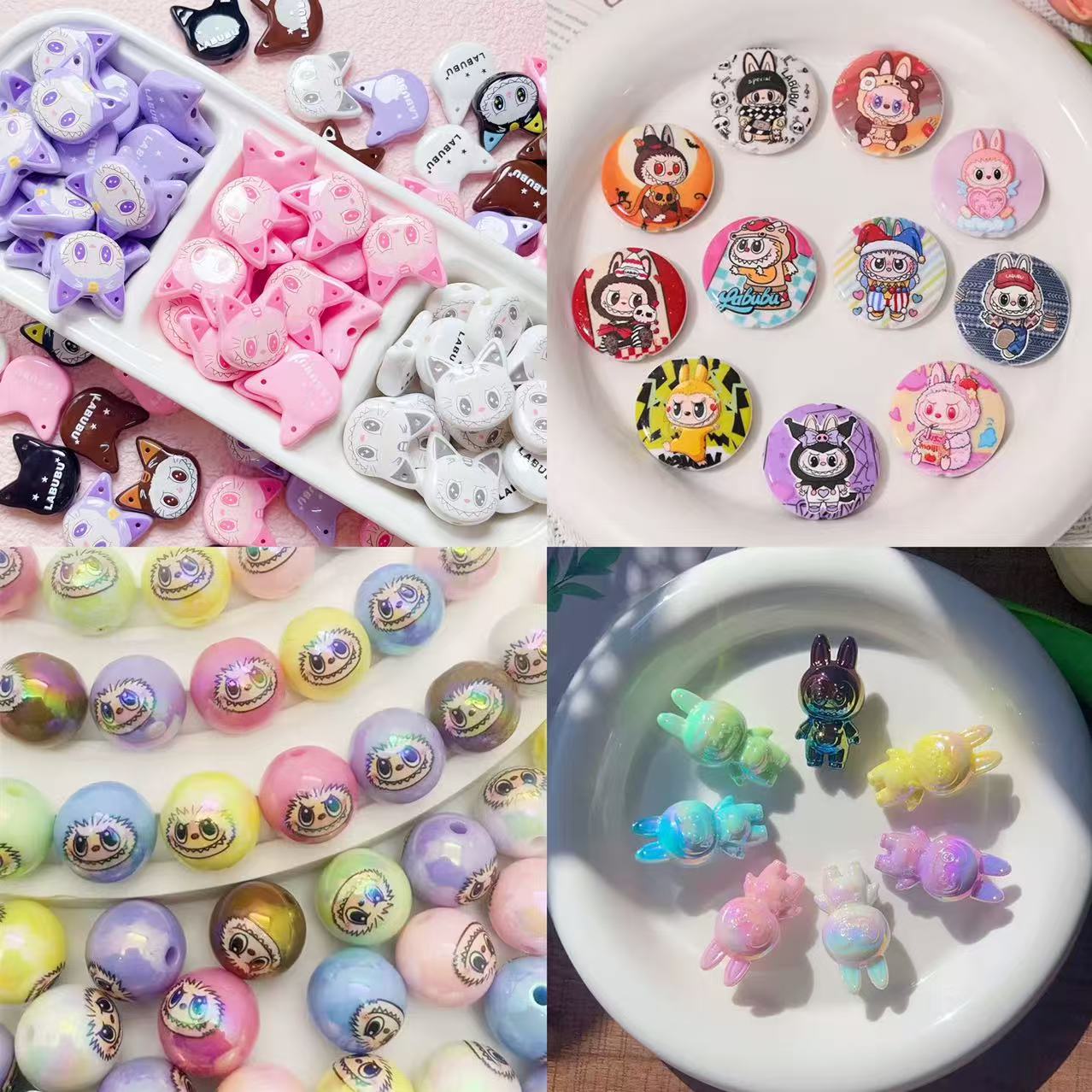 Mixed Acrylic bubu Beads