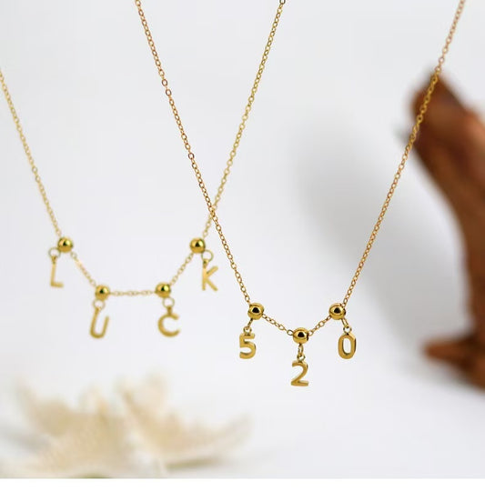 DIY necklace numbers and letters
