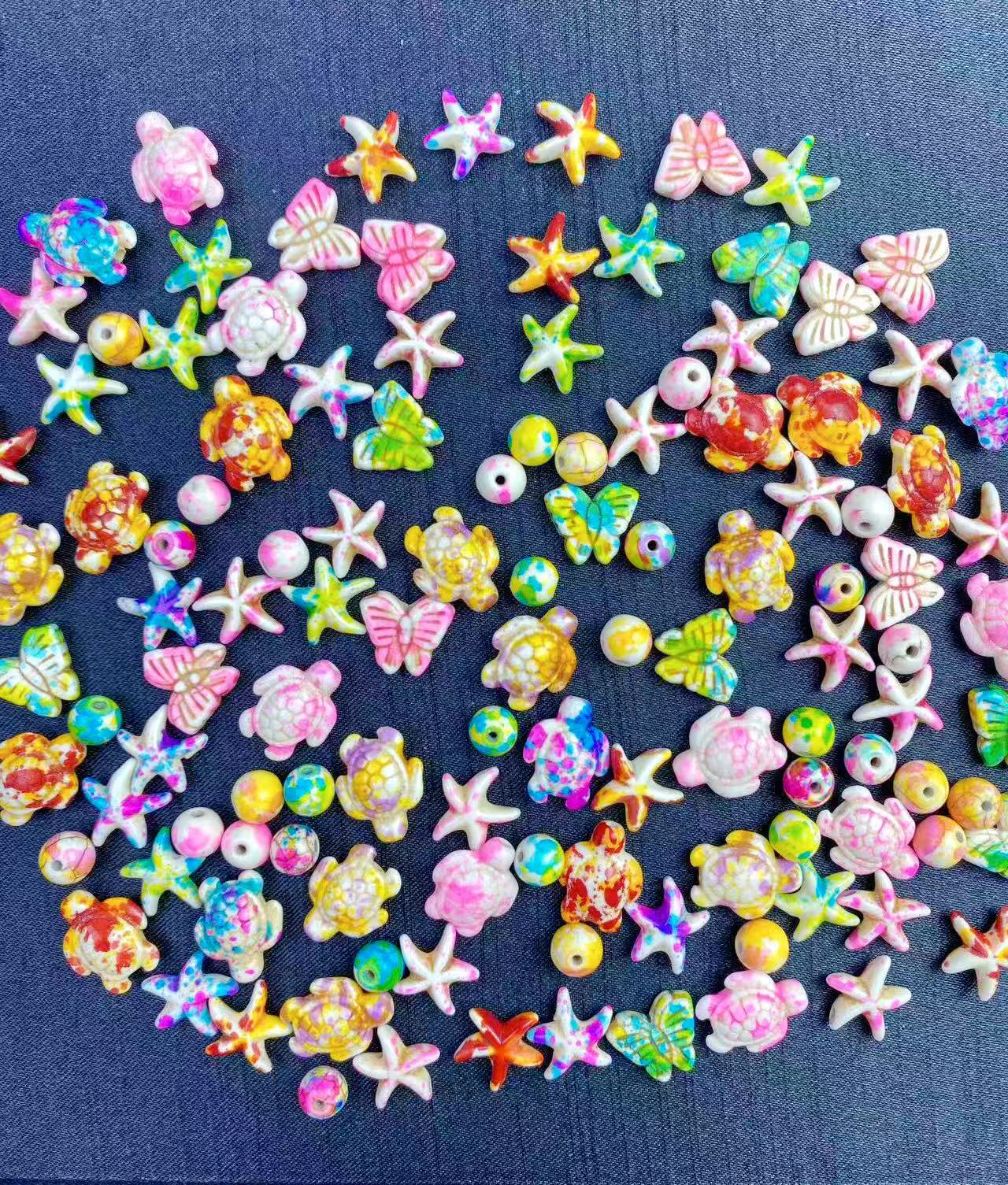 Mixed Colorful Ocean Turquoise Beads-A1-Open in live