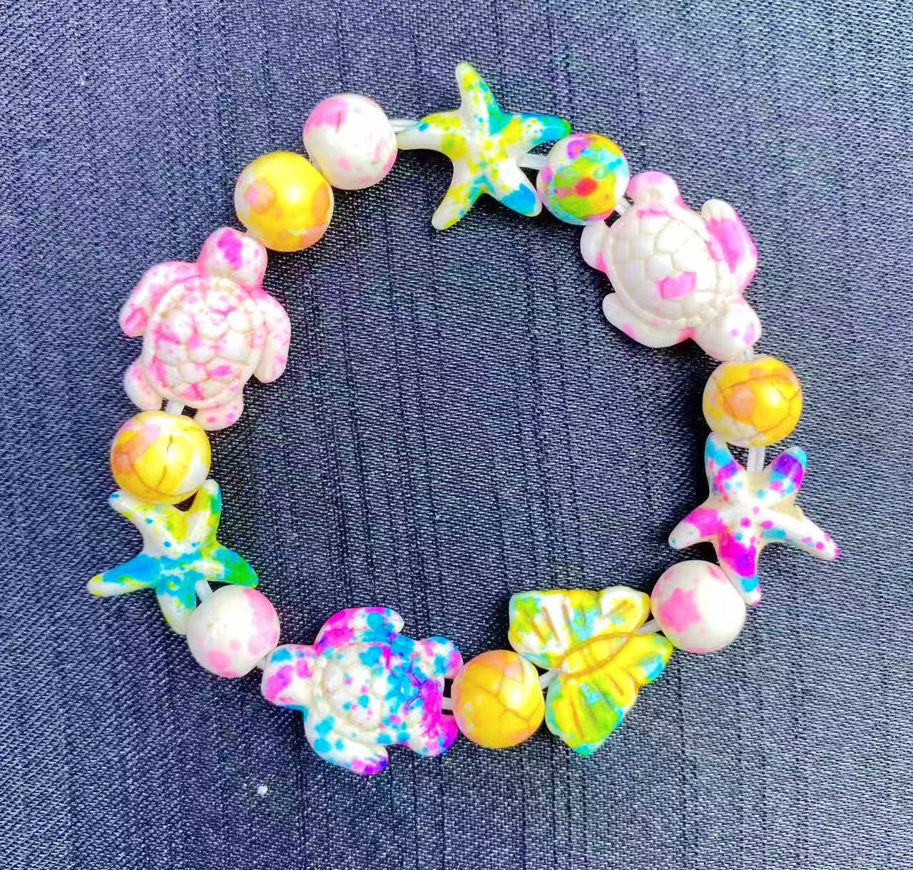 Mixed Colorful Ocean Turquoise Beads-A1-Open in live