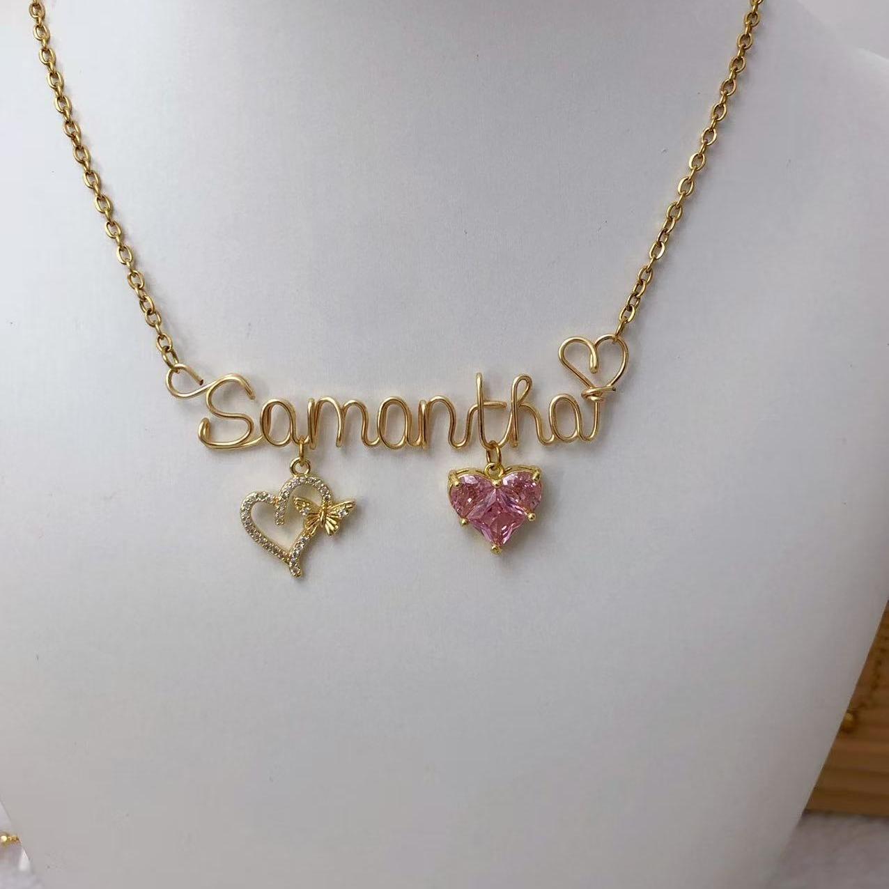 【🔥 HOT 🔥】Handmade Custom Name Necklace with Heart